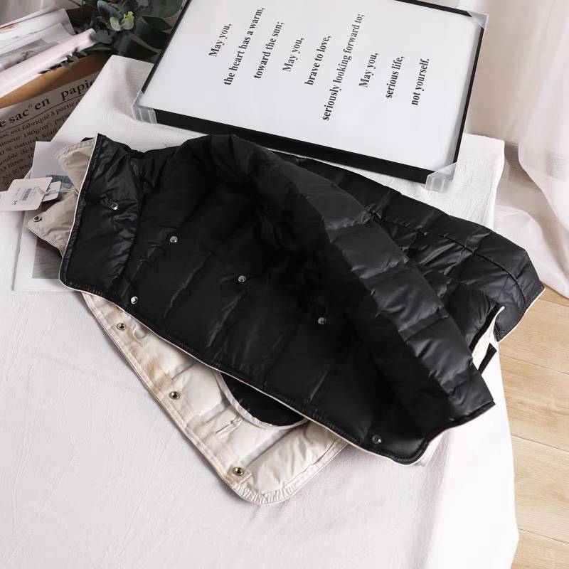 Demonstrate special price 90 white duck short pure color, high -neck, light, thin, warm loose down noodles jacket female