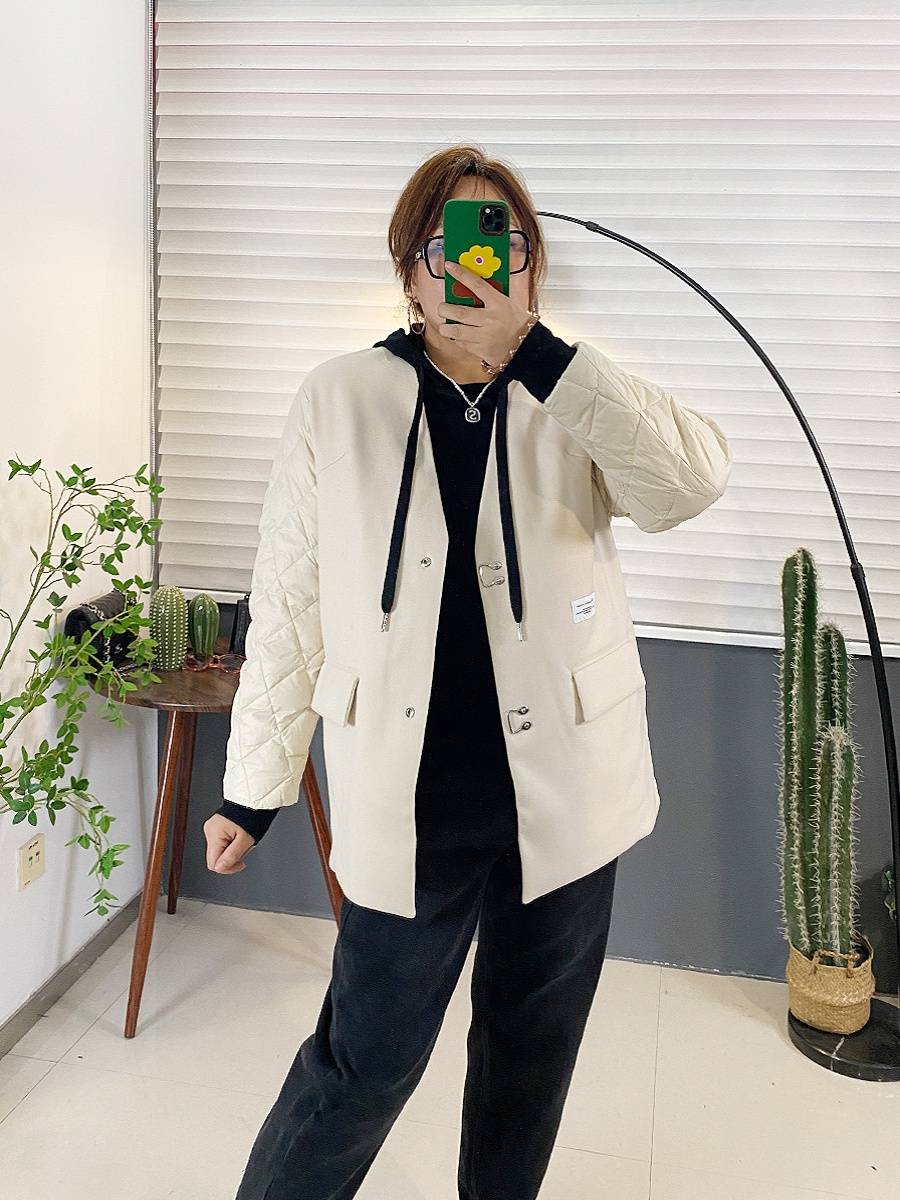 European goods V -neck patch the suits of the down jacket large size