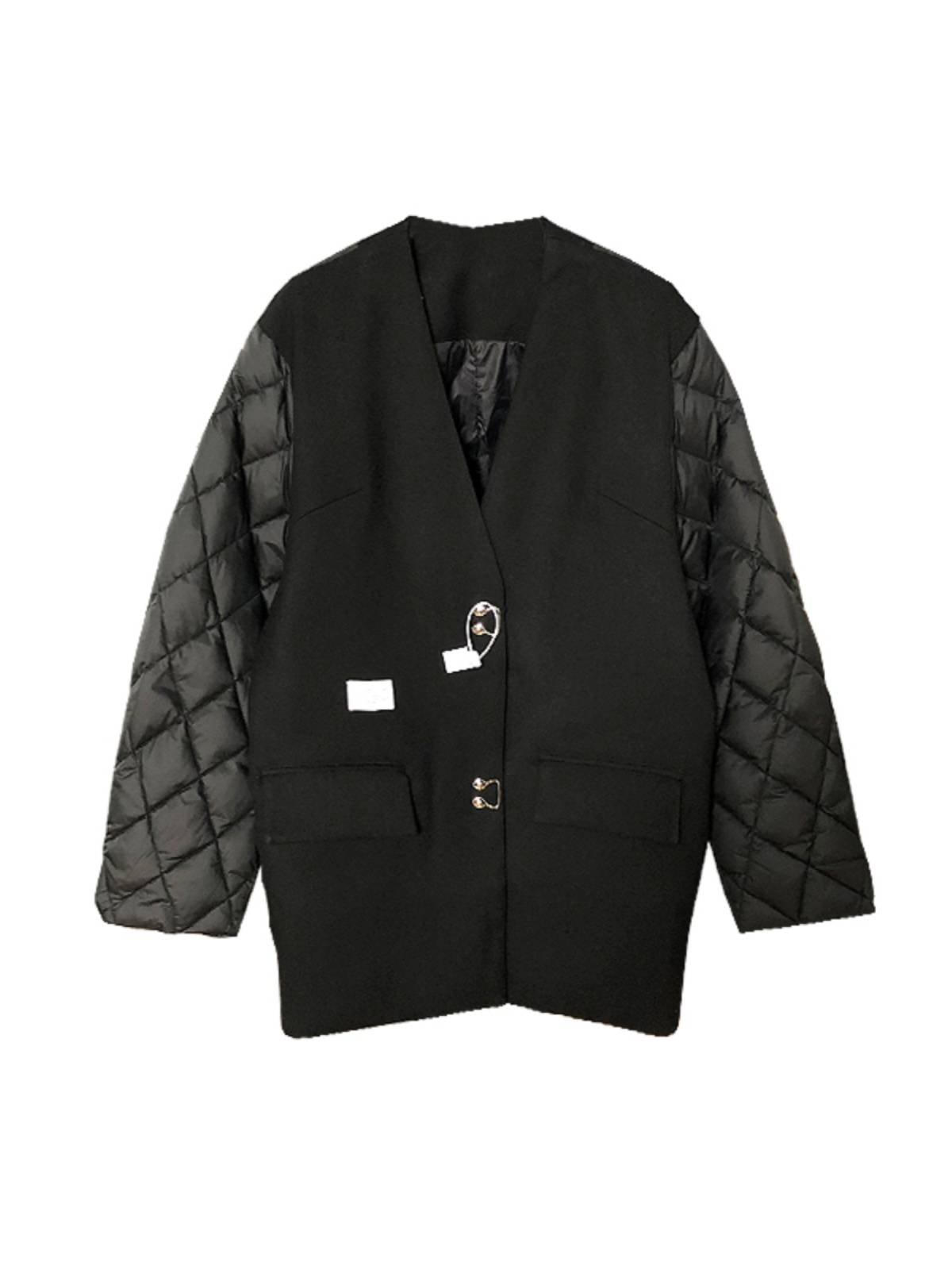 European goods V -neck patch the suits of the down jacket large size