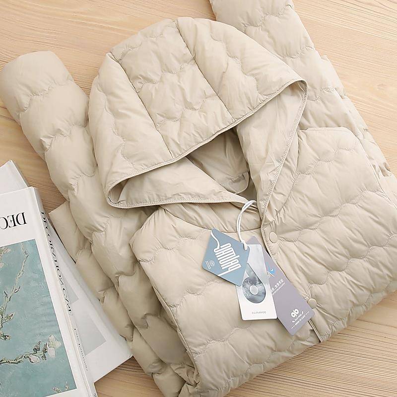 Clearance cargo picking up the leak tail cutting the label women's big brand of the original stack of the hooded white goose down cotton clothes outer jacket