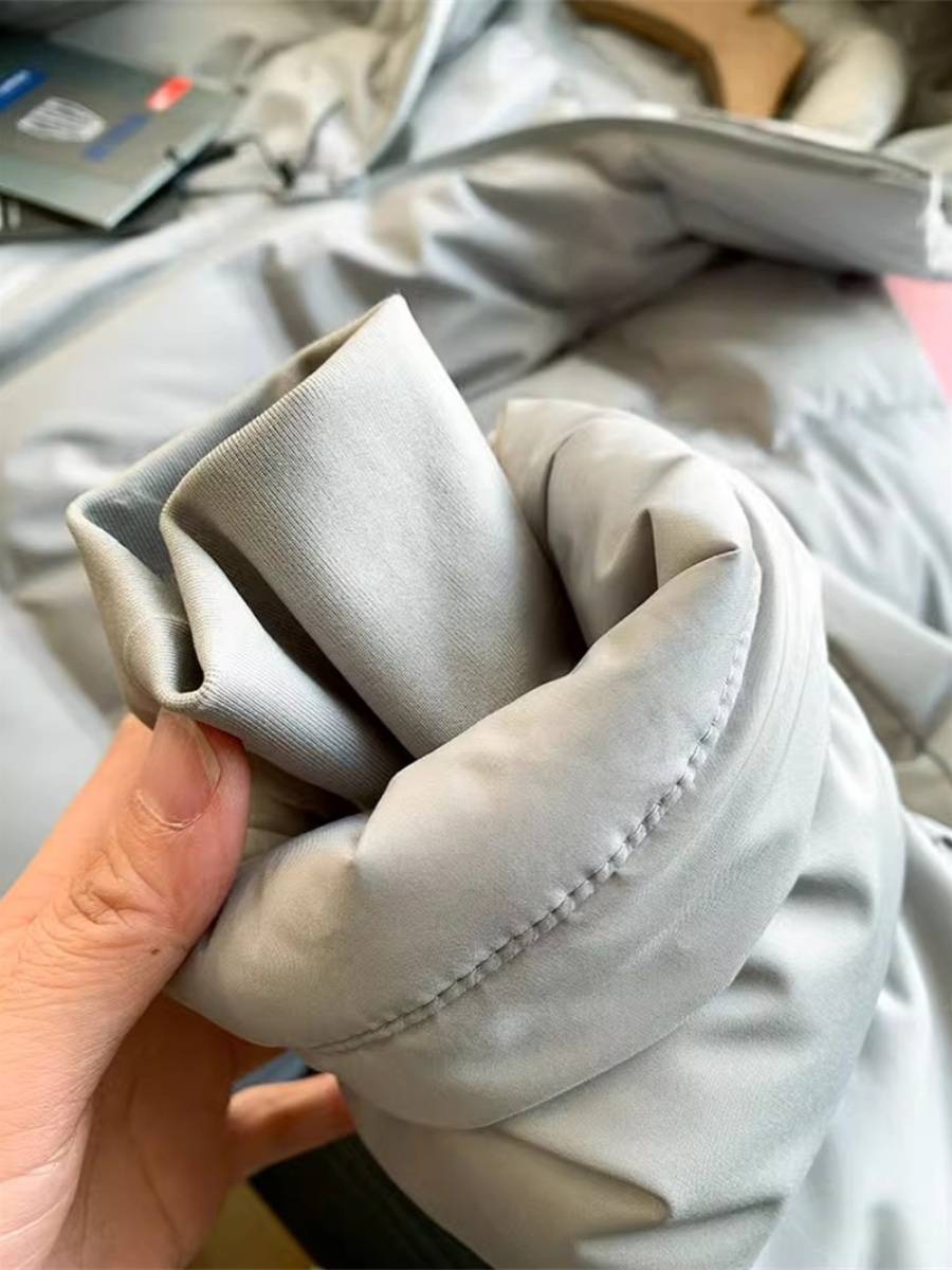 Pressing glue, fluffy thick real baked down jacket men and women