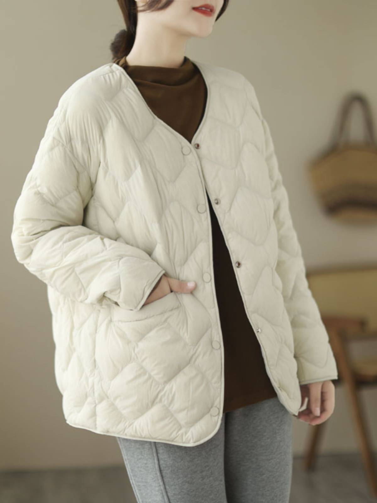 Clear warehouse warm down cotton jacket casual loose cotton