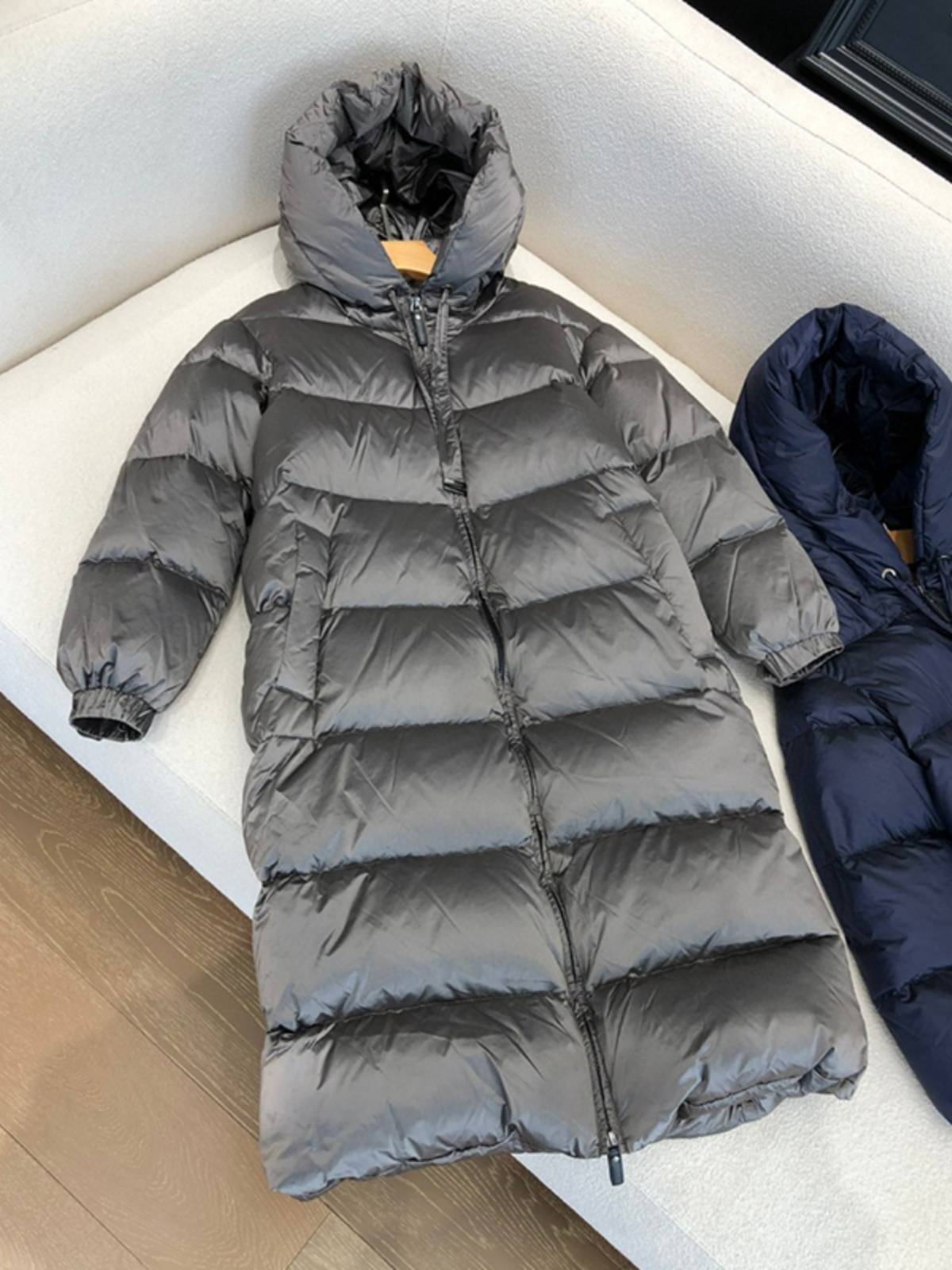 Autumn and winter new M home windproof waterproof giant fluffy warm hooded long 90 goose down jacket