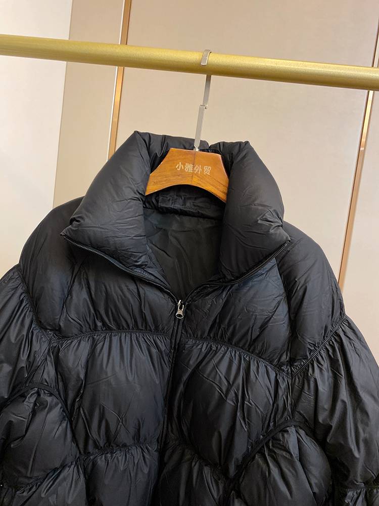 New fluffy warm long -sleeved down jacket
