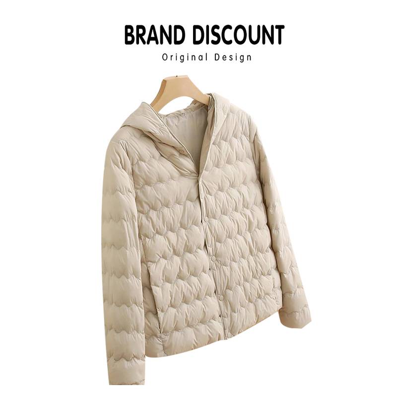 Clearance cargo picking up the leak tail cutting the label women's big brand of the original stack of the hooded white goose down cotton clothes outer jacket