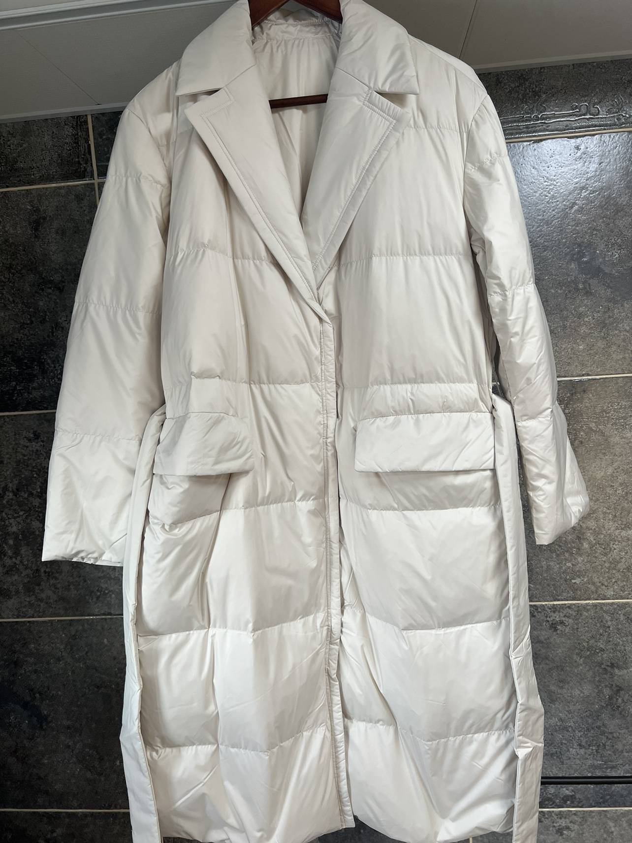 Xiao He Liushui Tiff silk ultra -fine polyester+90 white goose down long outdoor down jacket special