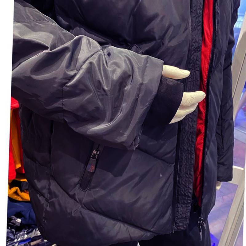 Tail single hooded down jacket men's winter warm goose velvet anti -cold and warm down cotton jacket loose cotton jacket