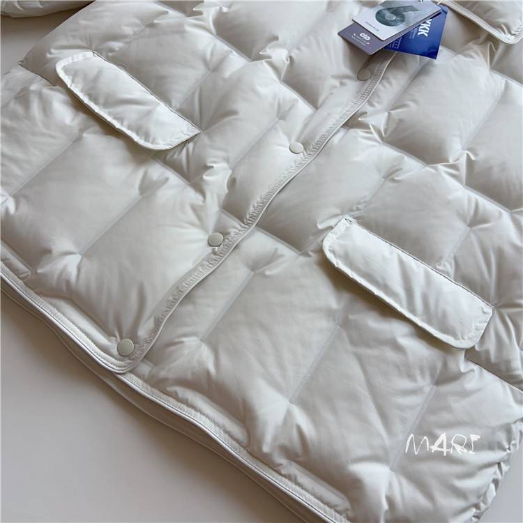 2023 Autumn and winter short down jackets Simple and versatile commute lapel can be traced back to 90 white duck down light loose jacket