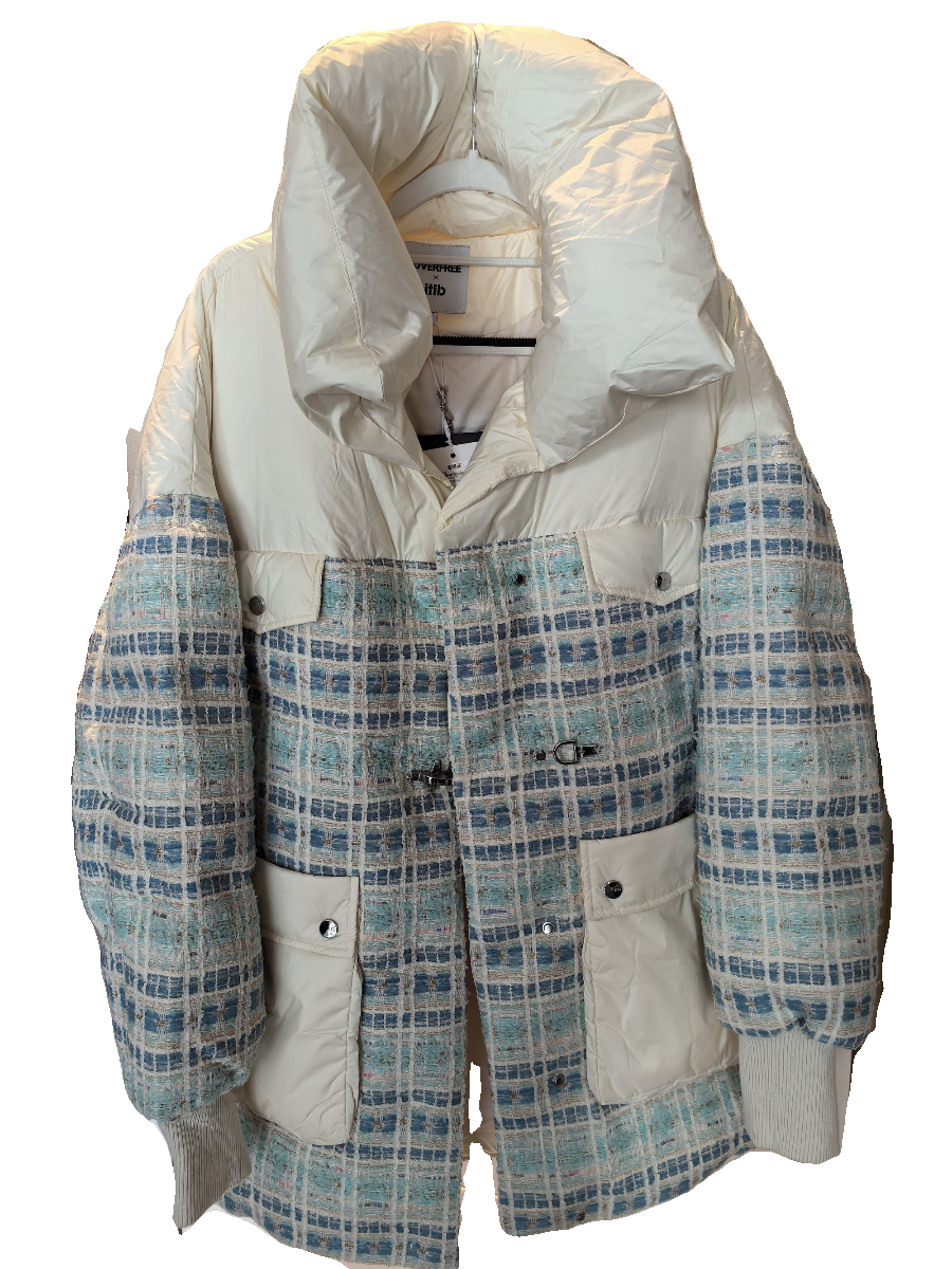 Fashion Women's Clear Clear Clear Little Fragrant Wind Stitching down jacket