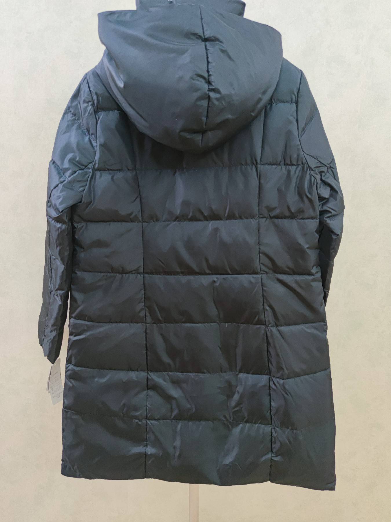 Tail Single Single Mid -length high -necked hooded down jacket female leadership warm commute white duck down winter jacket