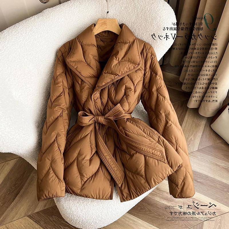 White goose down jacket waist cotton jacket