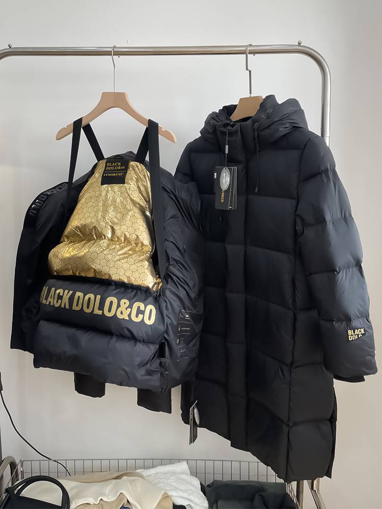 90 Goosedo high -necked hooded thin down jacket girl