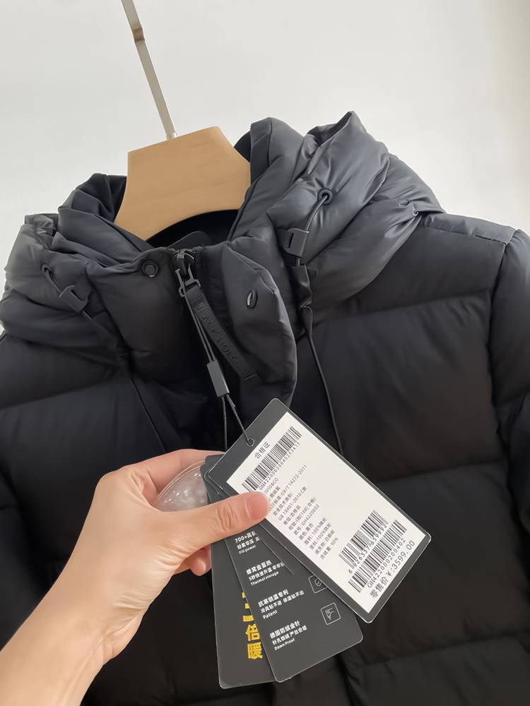 90 Goosedo high -necked hooded thin down jacket girl