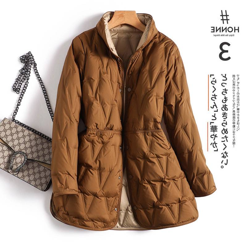 Brand discount shopping mall women's clothing clearance mid -length imported 95 goose down light thin down jacket women