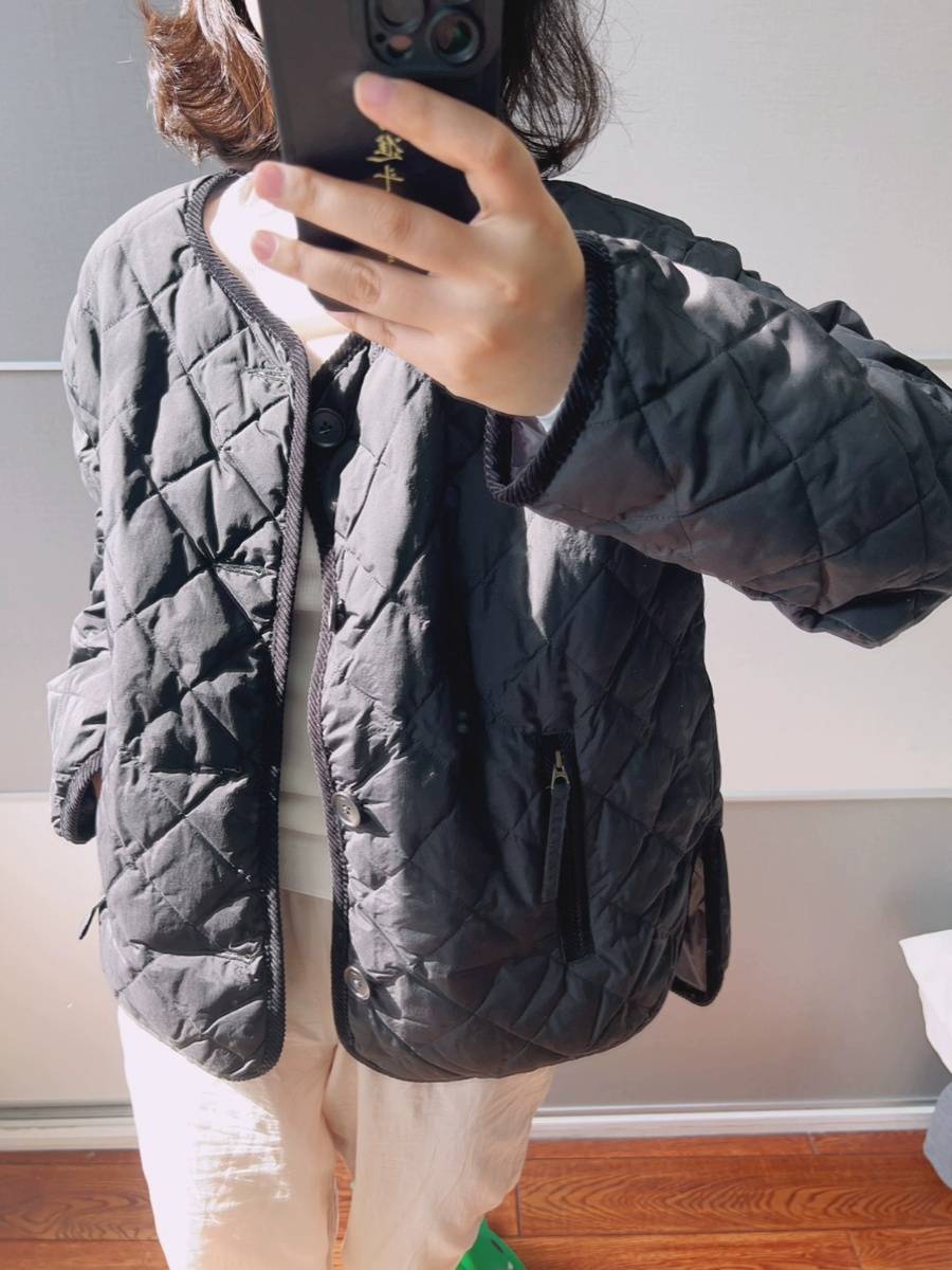 Cordylona Bai Bai Dianshen grid Light Goose Velvet down jacket