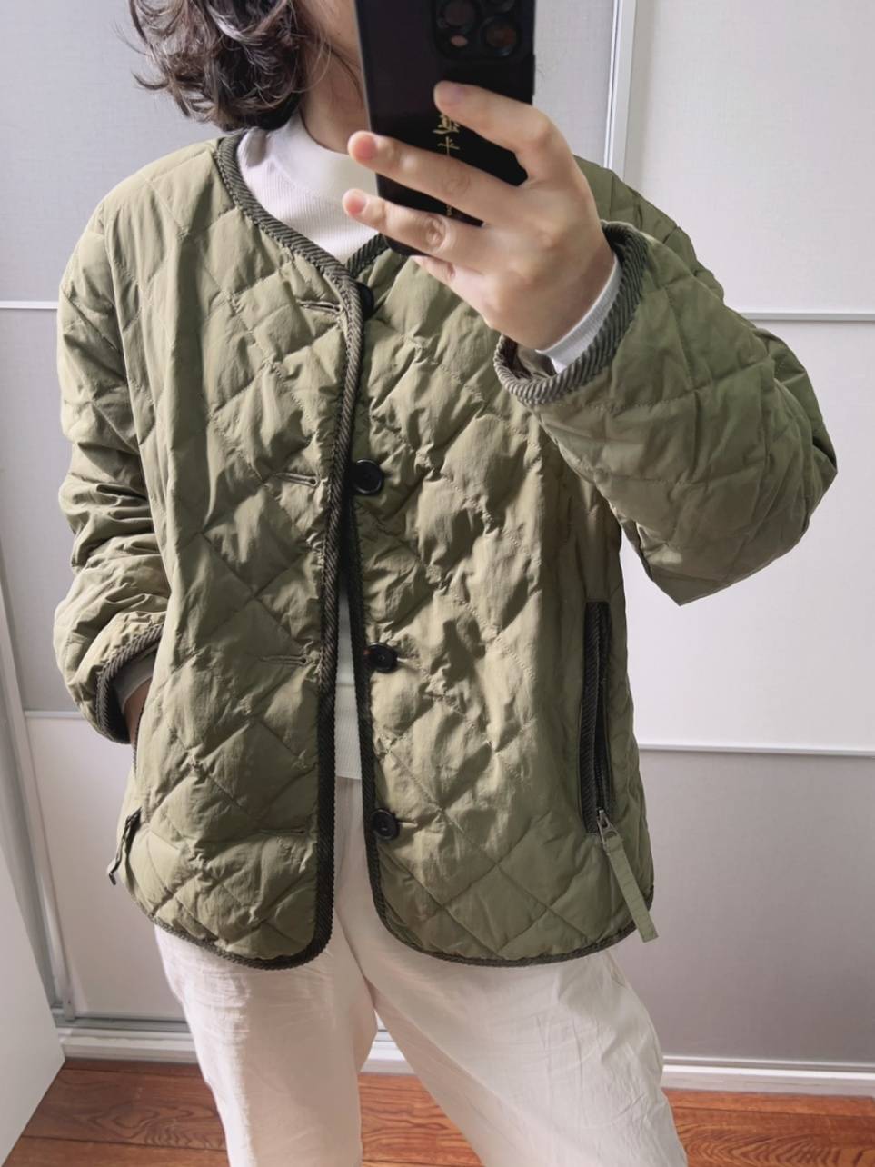 Cordylona Bai Bai Dianshen grid Light Goose Velvet down jacket