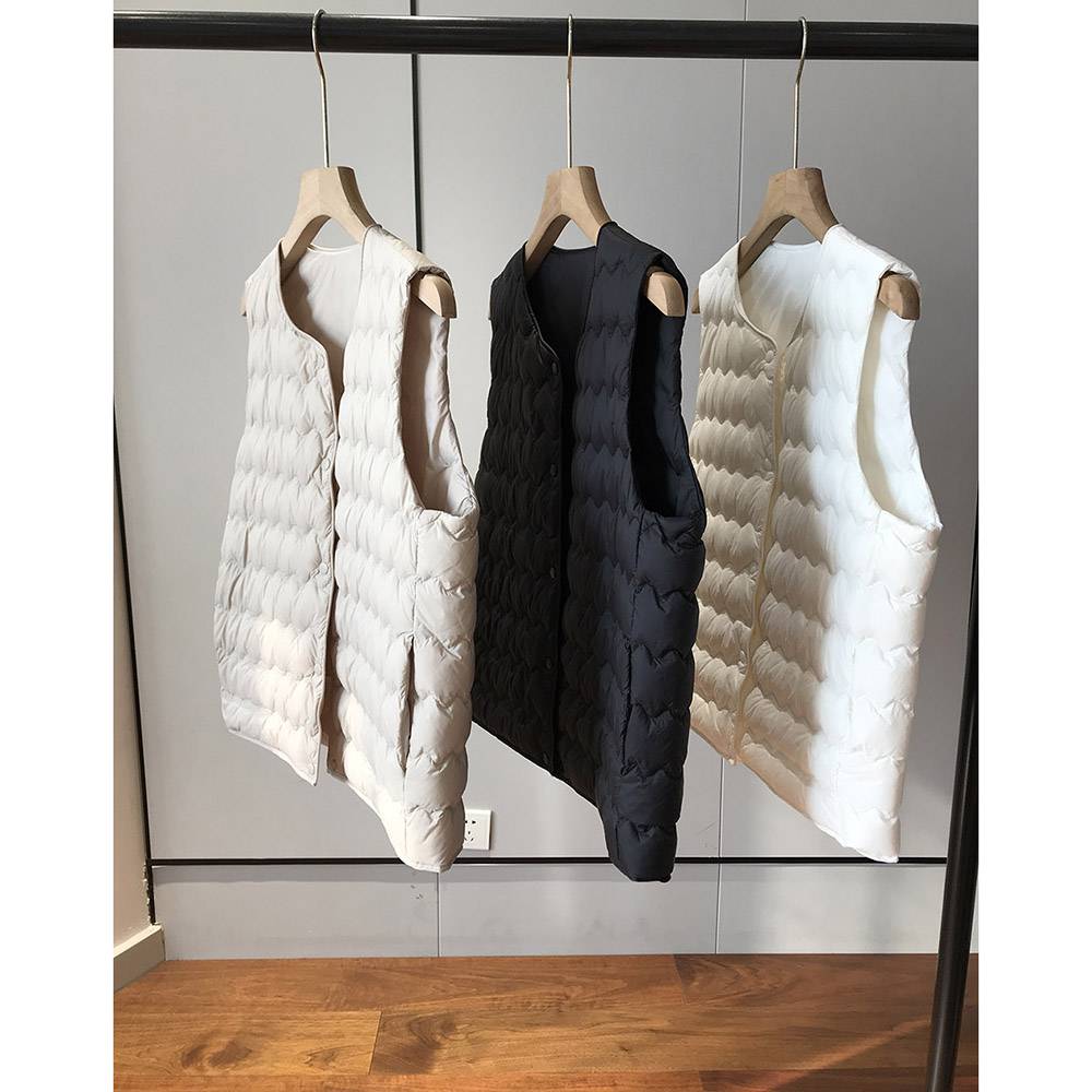 The quality and price are particularly real!90%white duck velvet round neck V -neck short down jacket vest vest female