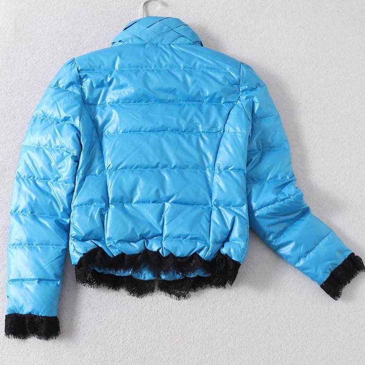 90%white duck down ~ black lace edge stitching down jacket