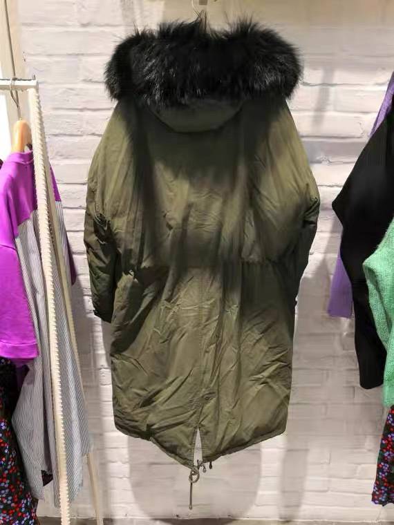 Baijia Good brand genuine down jacket Duzi Mao Mao Leading Green down jacket Jacket hooded long jacket female