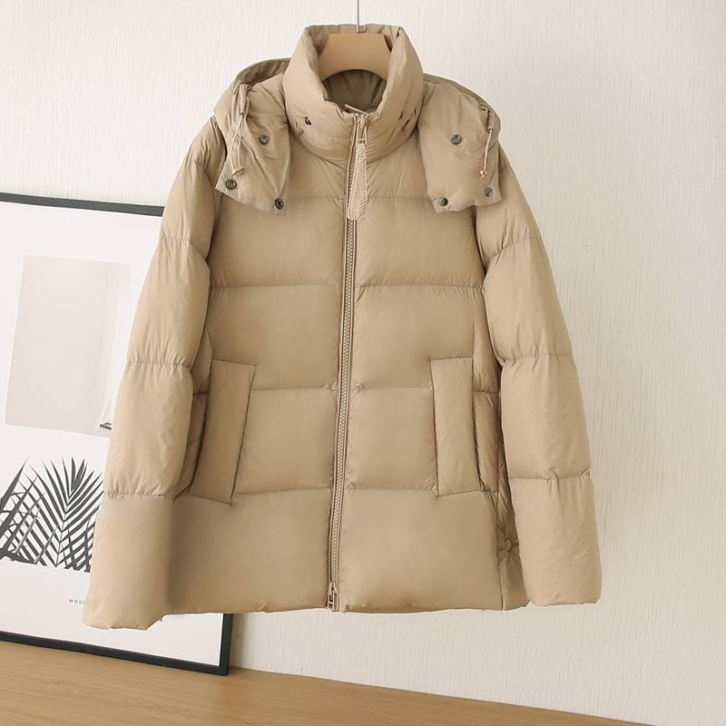 9 pieces, a purity of 95%!New national standard 95 white goose down!Fluffy and full!Hooding loose down jacket girl