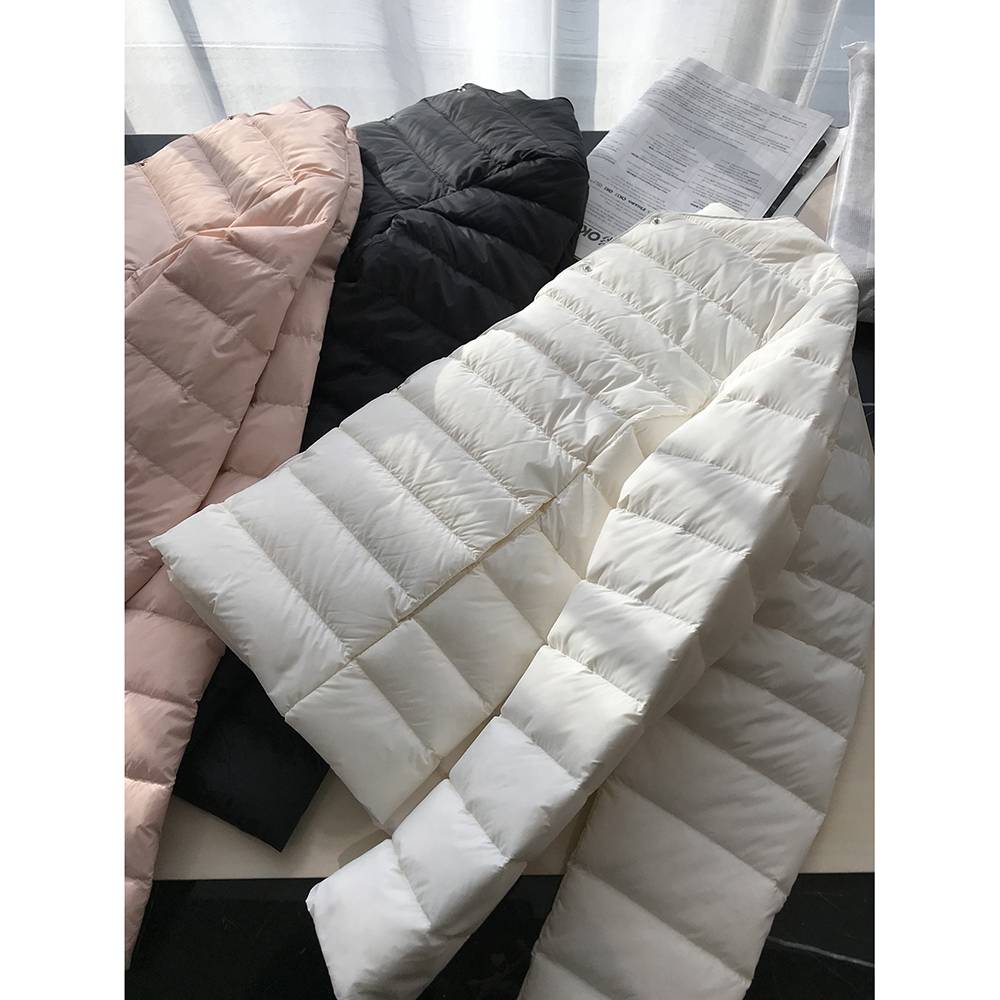 Simple Japanese -wearing Japanese ~ stacking super practical warmth lightweight light 95%white goose velvet collar V -neck jacket jacket