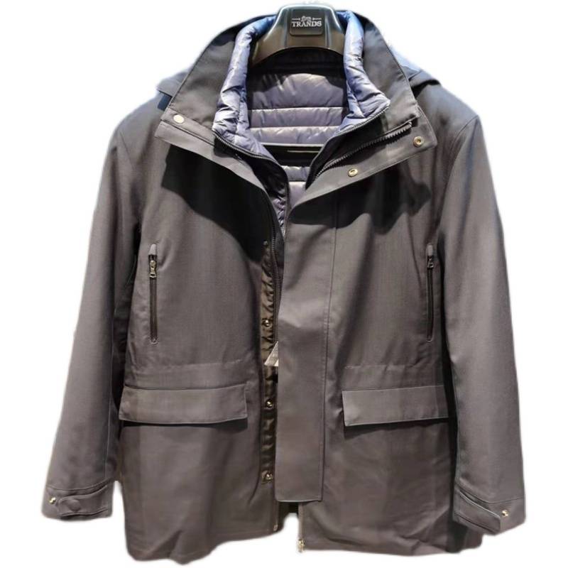Men's down jacket Goose Velvet Living Noodles, wearing two Italian imported wool fabrics, Hungarian goose down business models