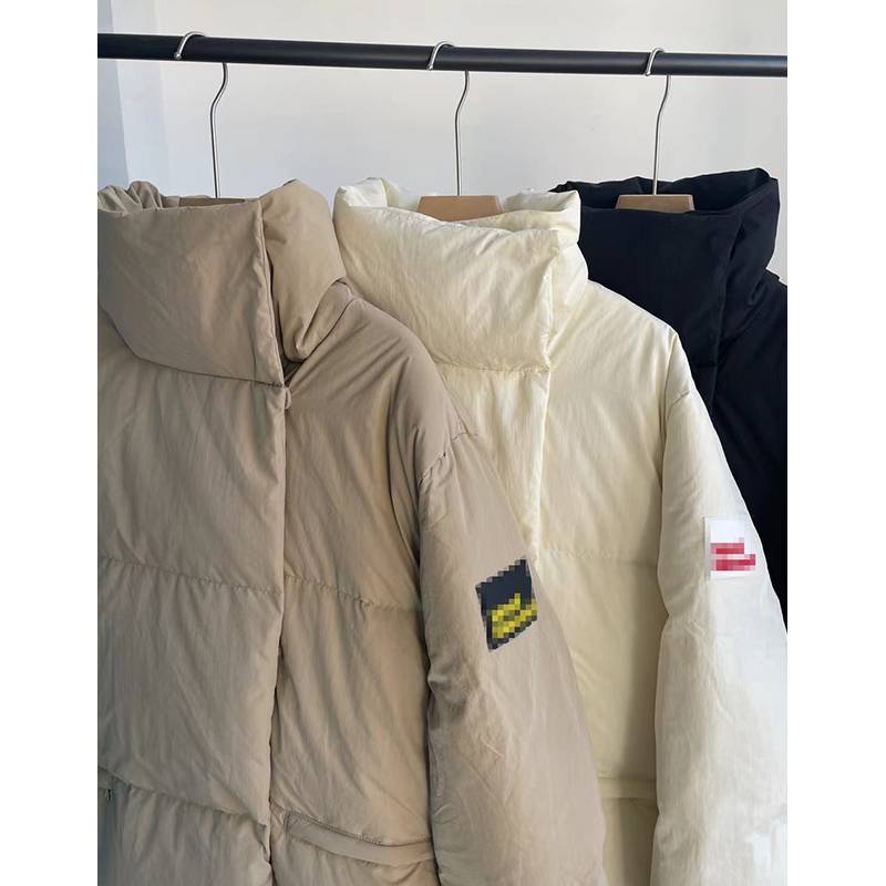 Walking big quilt stands thickened new country duck down long black down jacket
