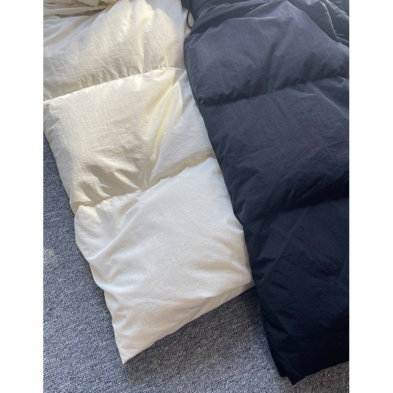 Walking big quilt stands thickened new country duck down long black down jacket
