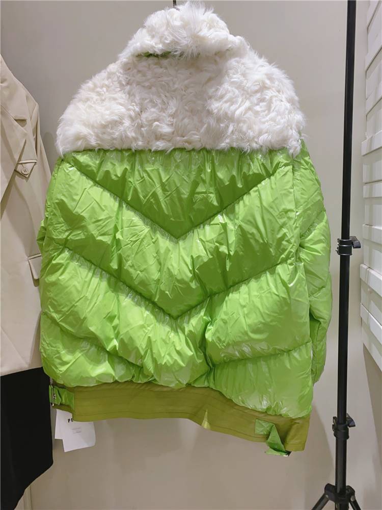 Penny Korean version of real hair collar down jacket