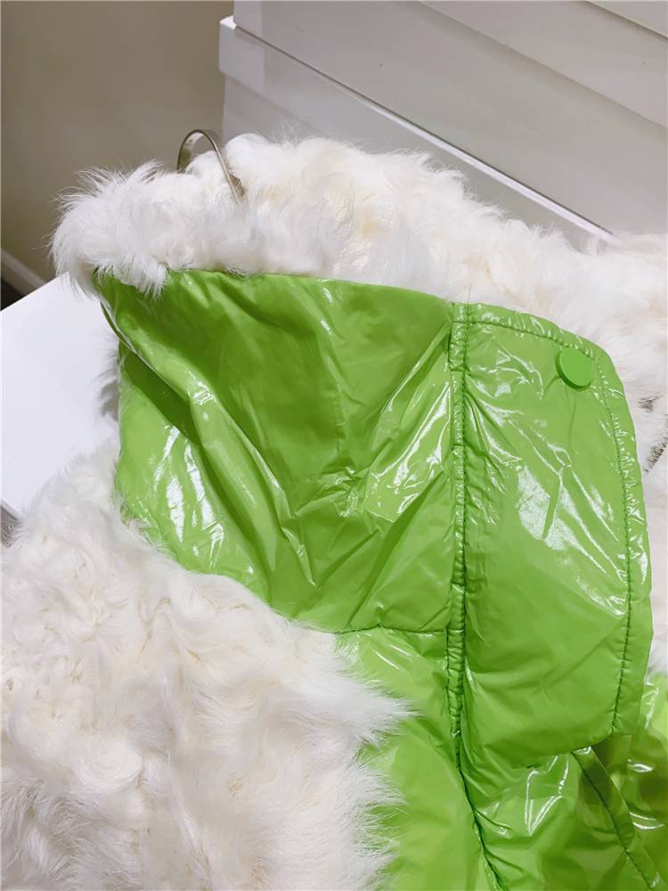 Penny Korean version of real hair collar down jacket