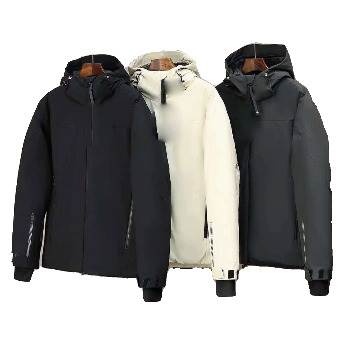2023 Hat -hooded outdoor windproof waterproof windproof wind and snow -wrapped outdoor mid -length down jacket jacket snow flaskly skiing