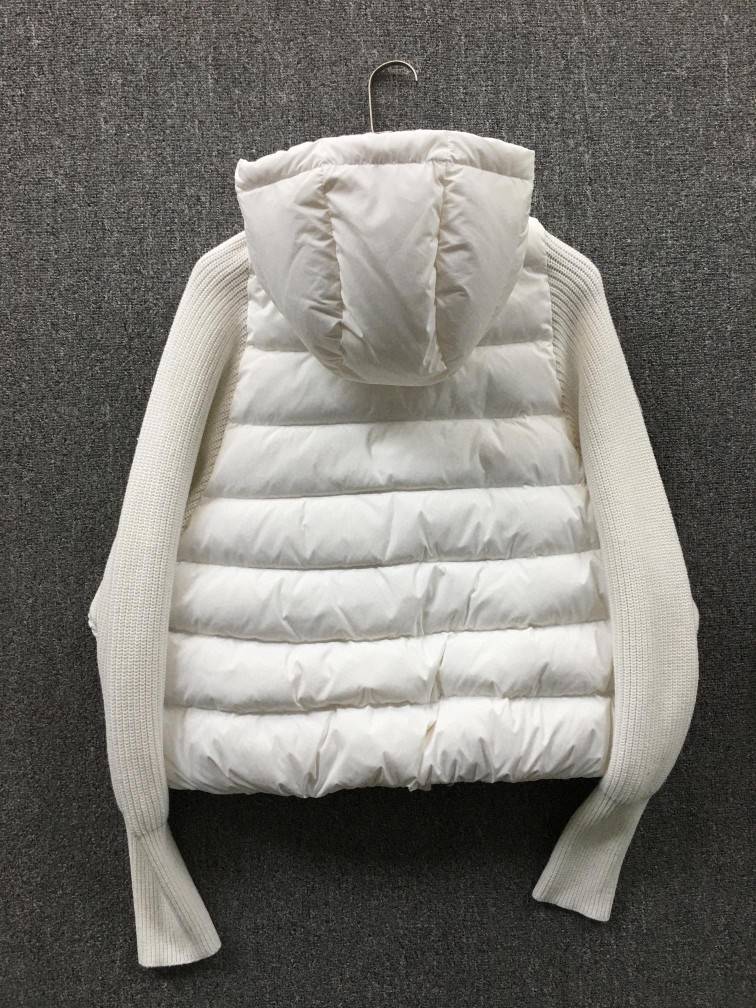 White wearing a hat Simple goose velvet wool sleeve down jacket
