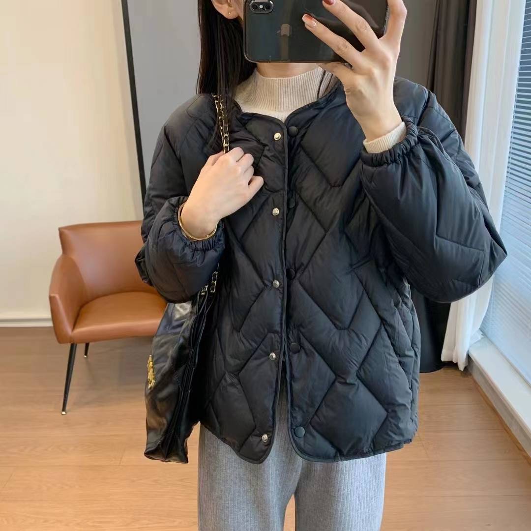 Lightly Lingge Cocoon type small short down jacket girl