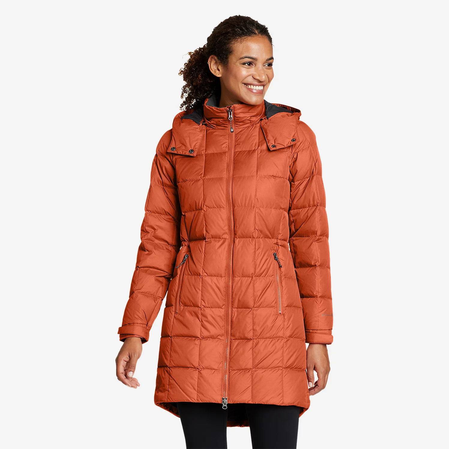 Ms. EB Mid -length sewing square grid down jacket