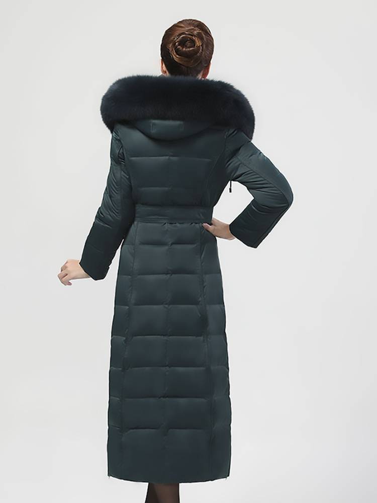 90%white duck down Vogmira mid -long fox hair collar