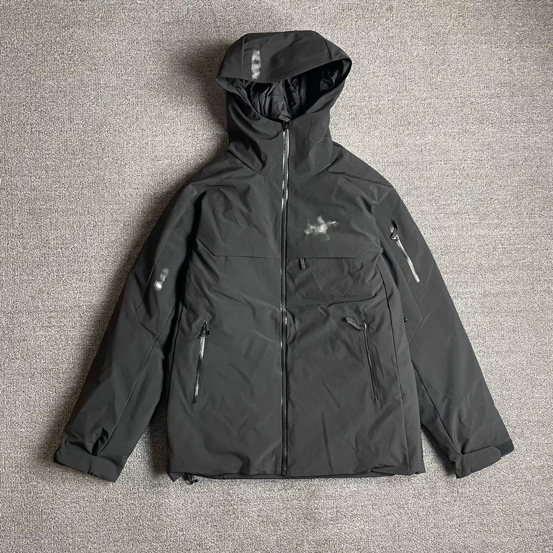 Outdoor charge down hard shell, waterproof, windproof, rainproof and snow -proof, breathable hooded charging Paek down jacket
