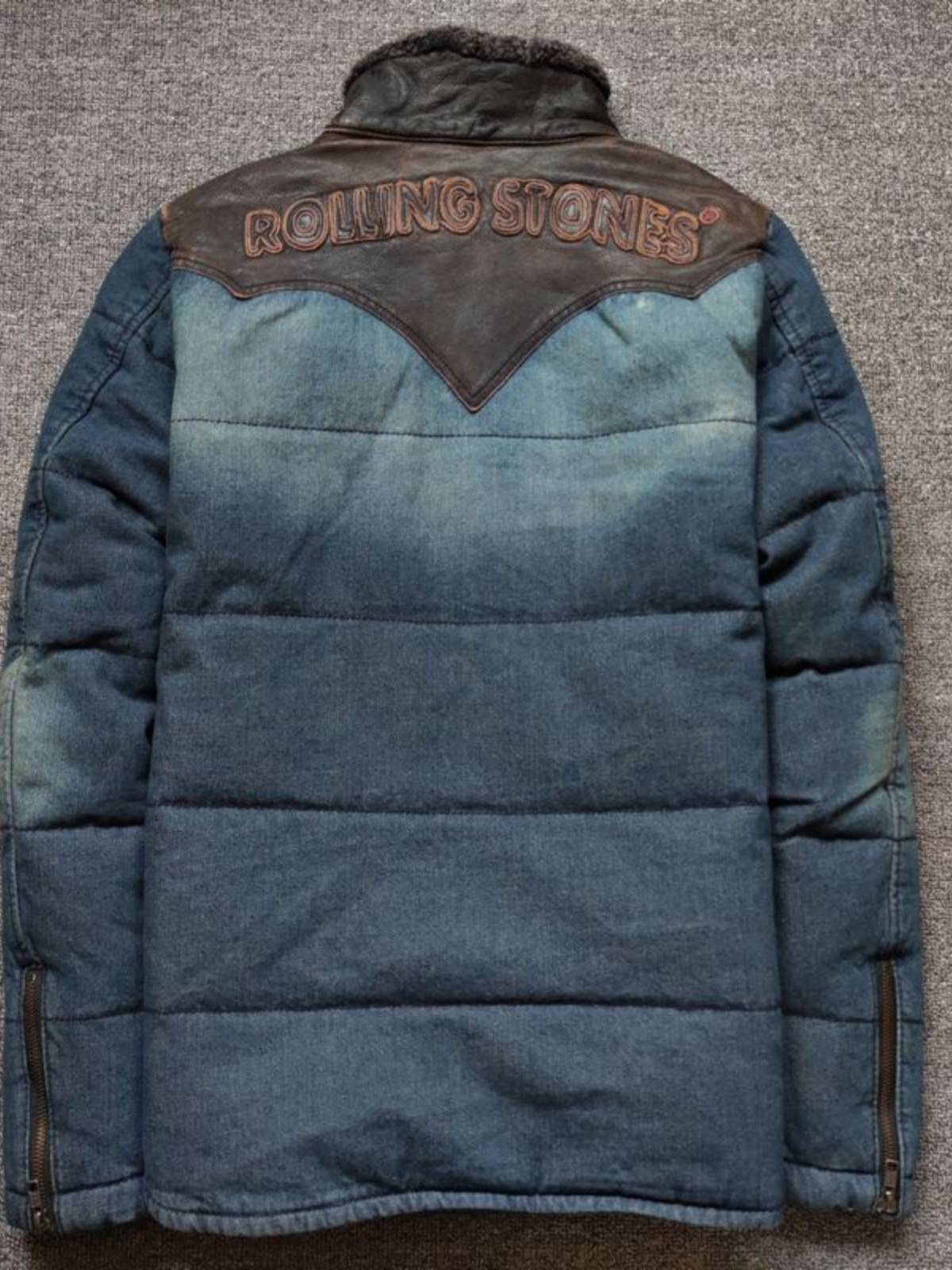 Amea Kazakhs Retro leather denim down jacket jacket