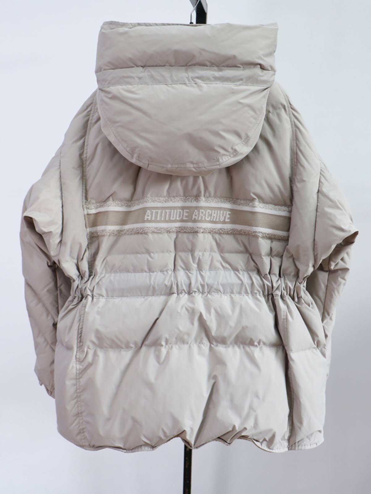 South Korea stand -collar hooded down jacket women's medium long Korean version of the loose and thick white duck down winter jacket