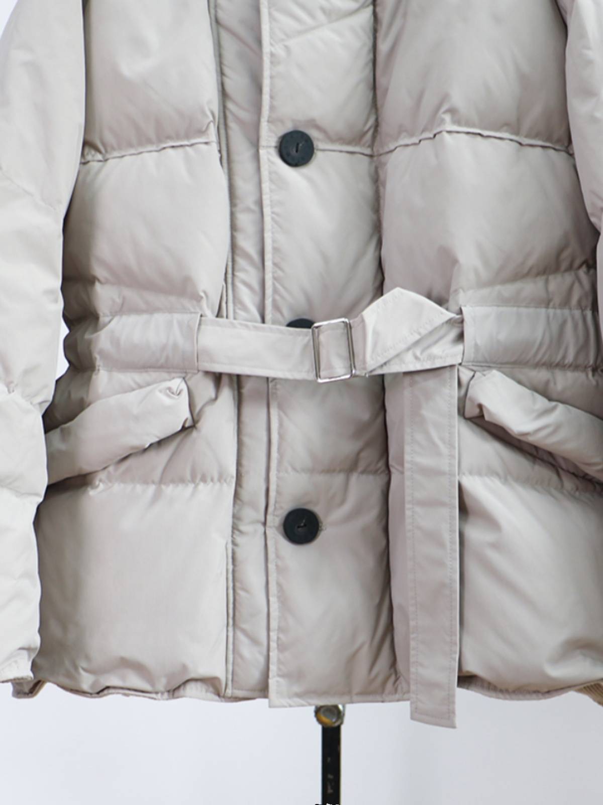 South Korea stand -collar hooded down jacket women's medium long Korean version of the loose and thick white duck down winter jacket