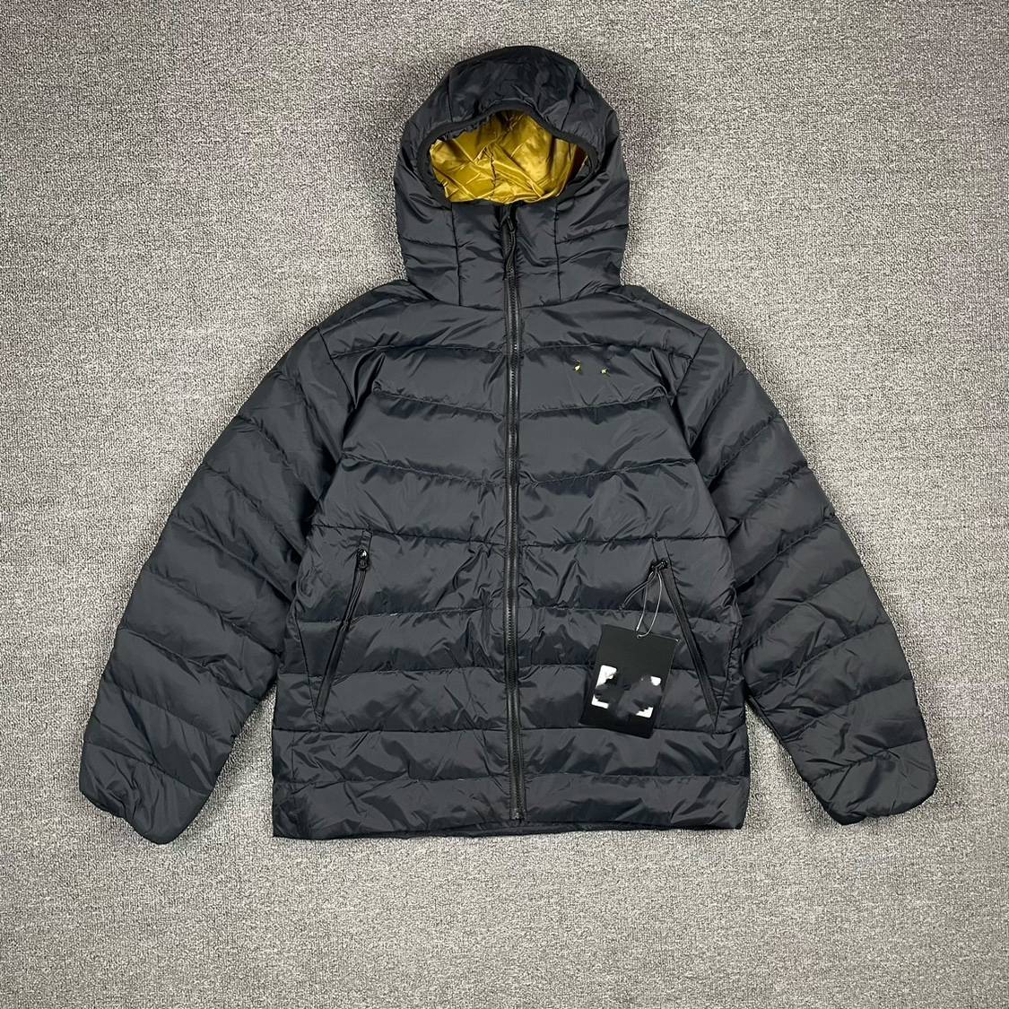Pork Ribsdown Men's Outdoor Classics Black Gold Flip -fluffy down jacket Outdoor Sports Leisure Light Light Plug -in