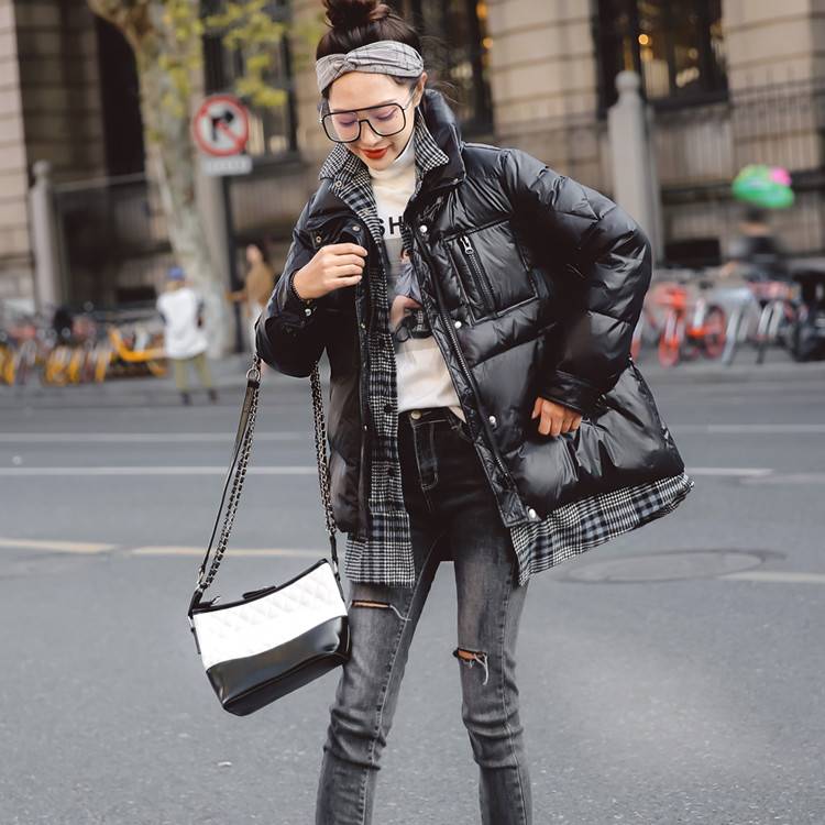 Mid -long A -line version loose and thin ins down jacket