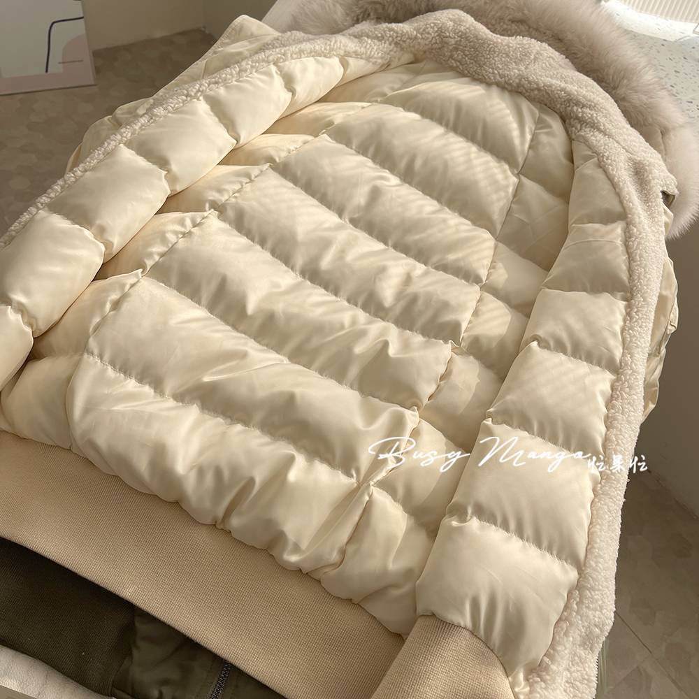 The cost -effective is super high ~ goose down faction to overcome ~ TIM ~ Korean hooded loose thick down jacket coat v