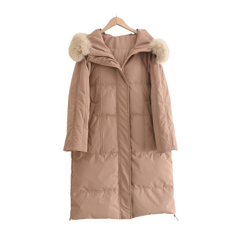 Marad straight hooded mid -length down jacket jacket