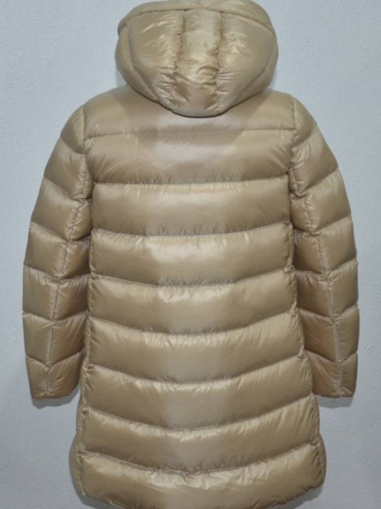 Sanjiao commuting nylon medium long hooded down jacket