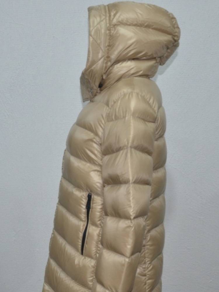Sanjiao commuting nylon medium long hooded down jacket