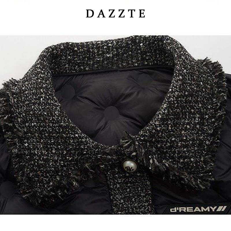 2020 Winter -out new black stitching coarse flower, short down jacket outer jacket 3C4K395