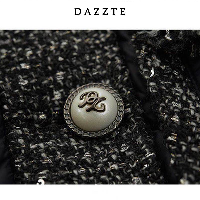 2020 Winter -out new black stitching coarse flower, short down jacket outer jacket 3C4K395