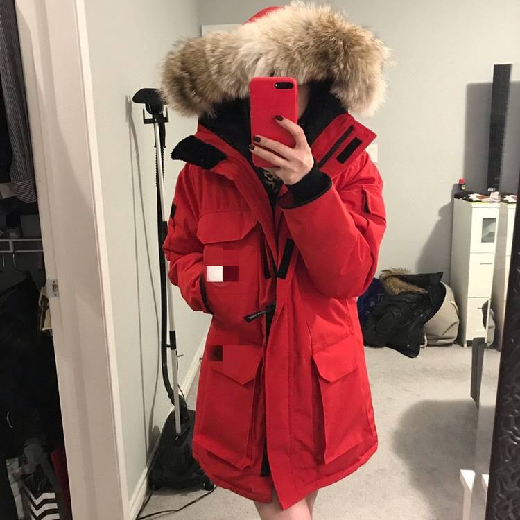 Classic men's and women's goose velvet big hair collar medium long waterproof snowproof down jacket flaw defect treatment