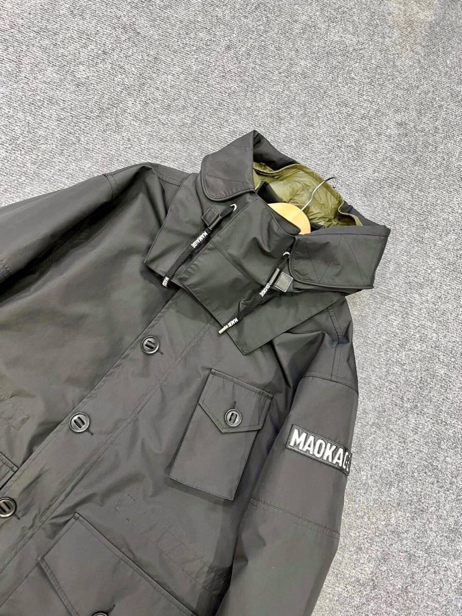Shangpin selected Canadian Maokao men's Harlem work style loose hooded hooded hooded mid -length down jacket