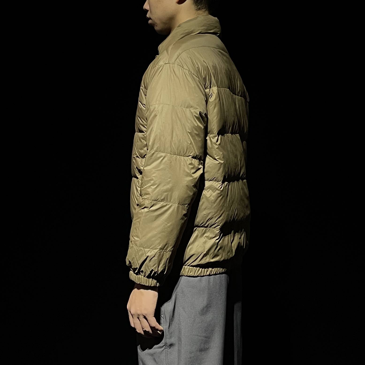 Graphene spontaneous heating fabric goose velvet stand -up collar down jacket